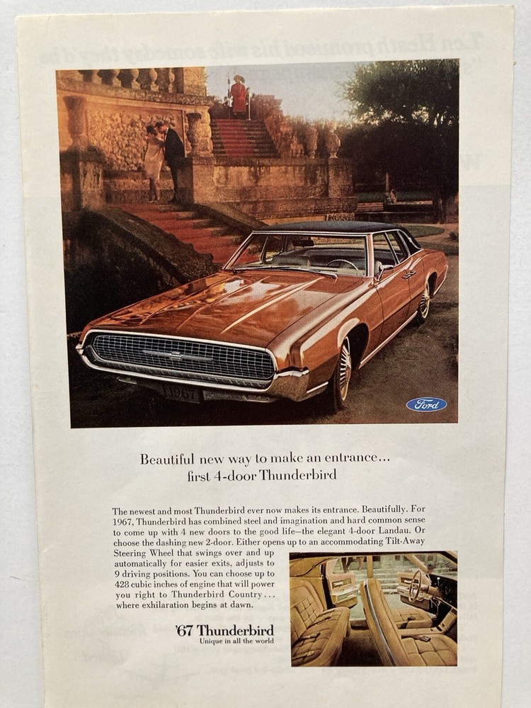 1967 Ford Thunderbird 4D Print Ad New