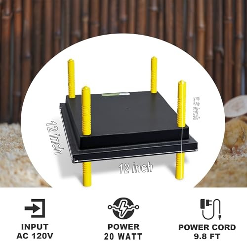 Eggluuz Chick Brooder Heating Plate, 12" x 12" Brooder Heater for Chicks with