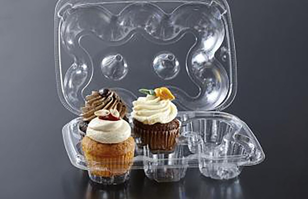 Clear Hinged 6 Count 2.5" Cupcake Container (KP456N), 150/case