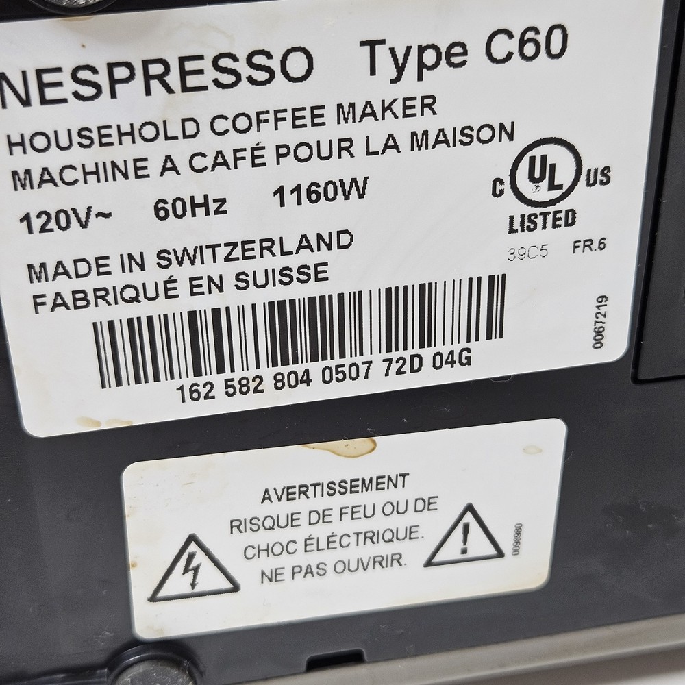 Nespresso Pixie C60 Espresso Machine OriginalLine Capsule Coffee Maker