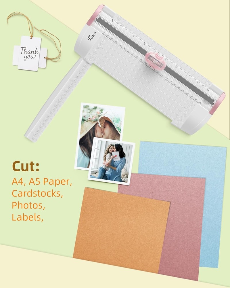 Pink 3-in-1 Paper Trimmer 9" Compact