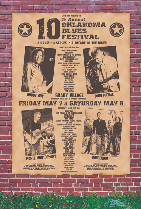 BUDDY GUY JOHN MAYALL INDIGENOUS 2004 Original Tulsa Concert Poster Signed