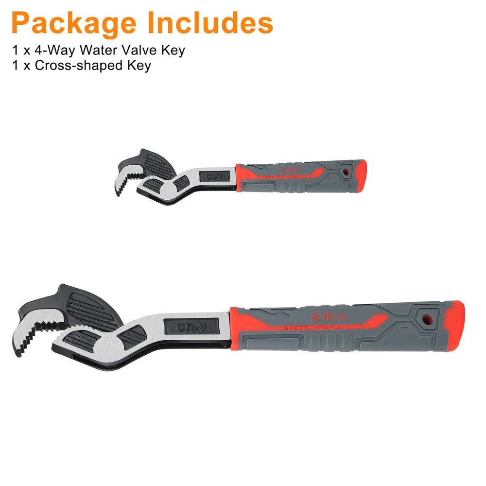 2pcs 6" & 10" Multi-function Magic Wrench Set Self-Adjusting Spanner Pipe Wrench