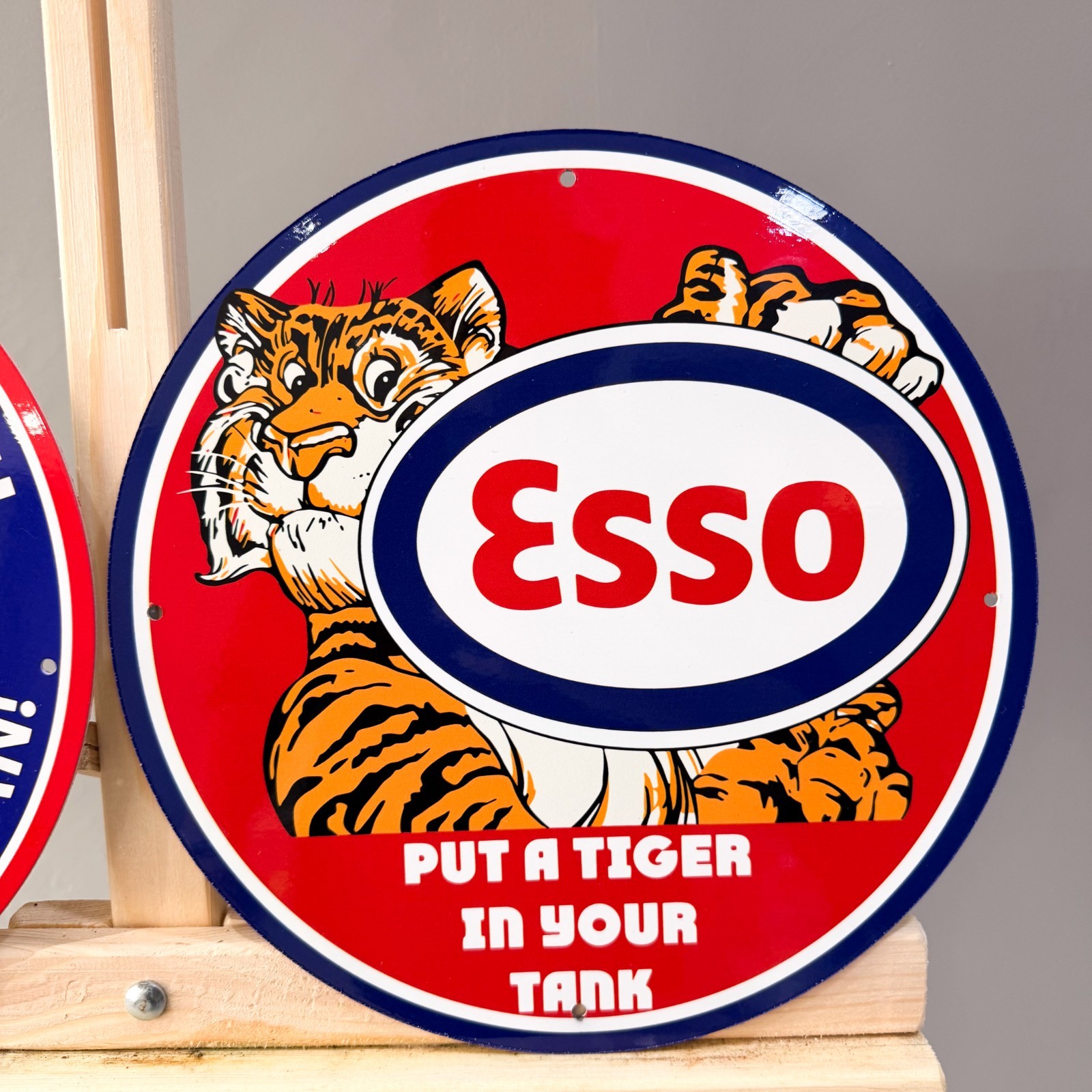 Esso Motor Oil Vintage Metal Sign Set of 3 – 30 cm / 11.8” Petrol Decor
