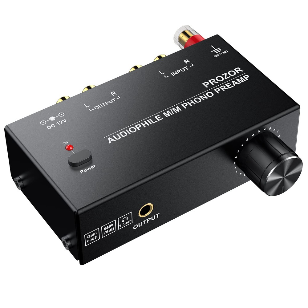 PROZOR Phono Preamp - Preamplifier with Volume Control Stereo M/M Turntable