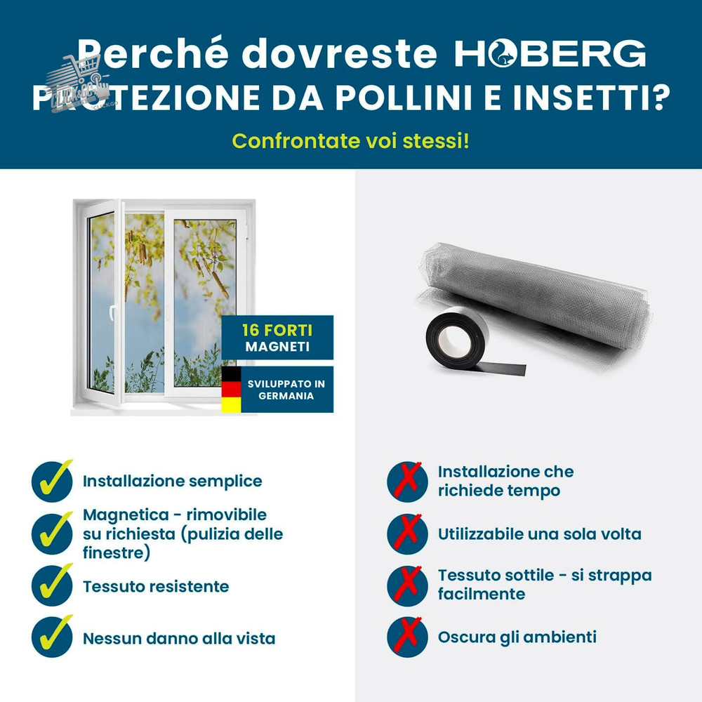 Mosquito net with pollen protection for windows | innovative magnet fixing