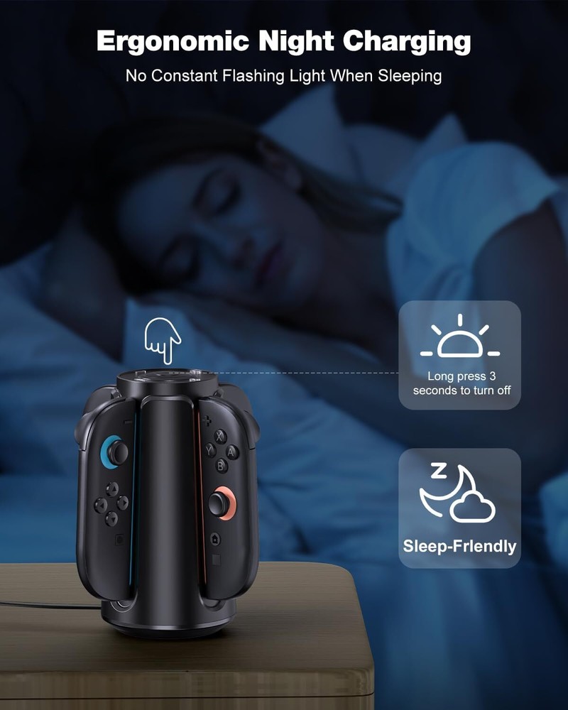 Latest Switch 2 Controller Charger, Charging Dock Station for 4 Joy Con Charging