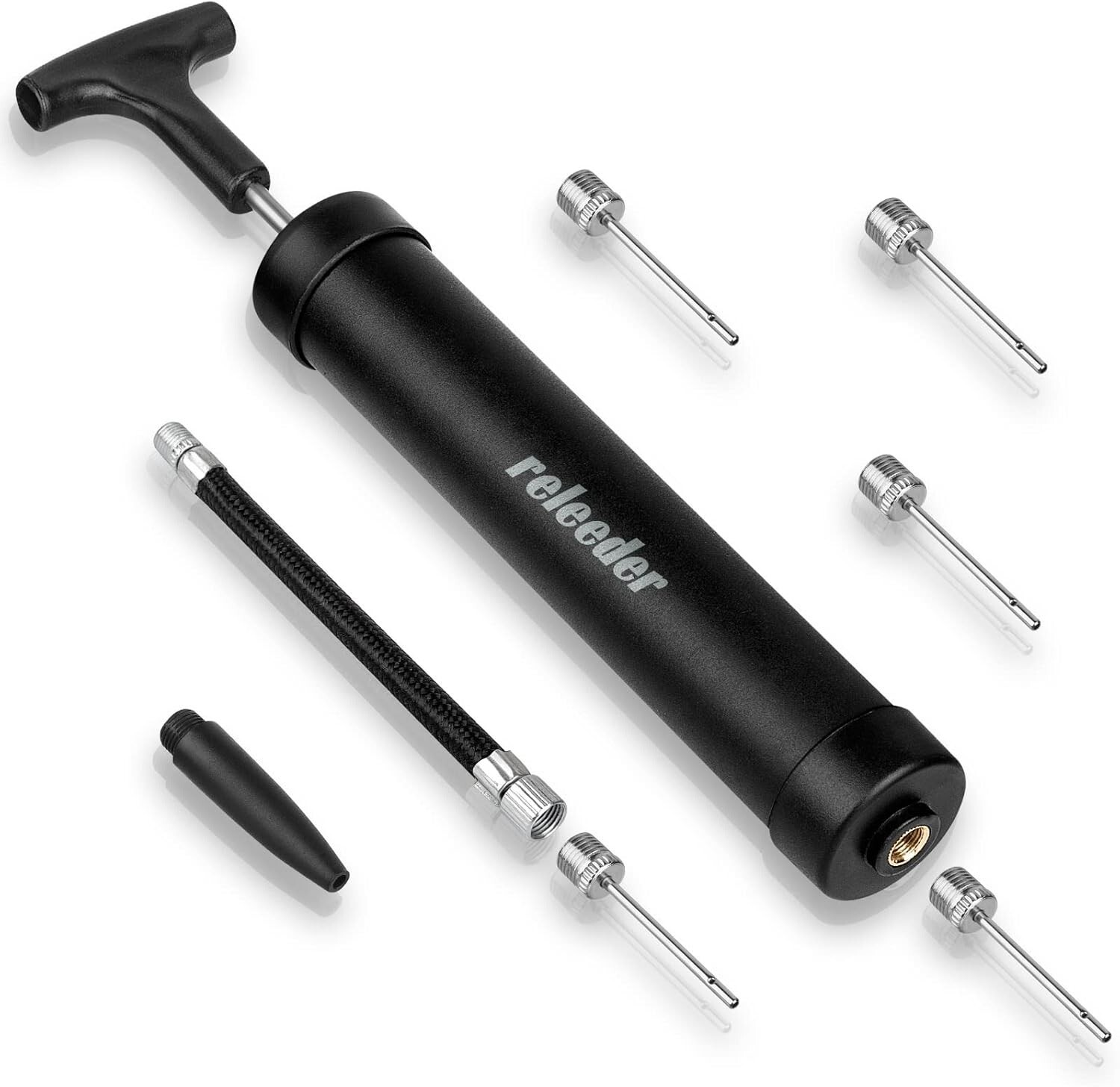 Portable 10 inches Ball Pump Kit Balloon Pump Basketball Pump Air Pump with 5