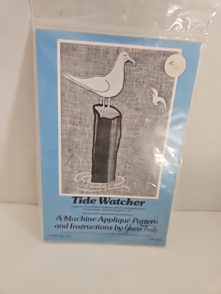 Machine Applique Pattern  - Tide Watcher - 8" x 11" Yours Truly