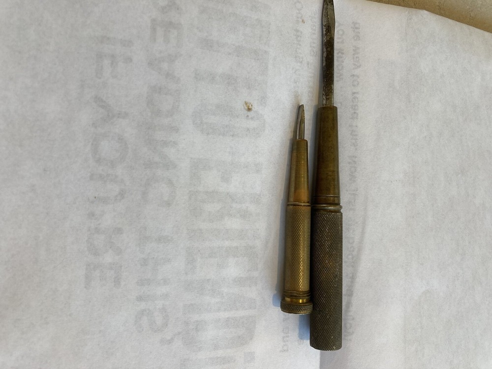 Vintage Brass 4 Piece Nesting Screwdriver Set