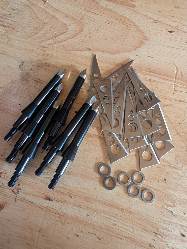 Blur Broadheads 6 Pack Replacement Blades Black Silver Archery Points