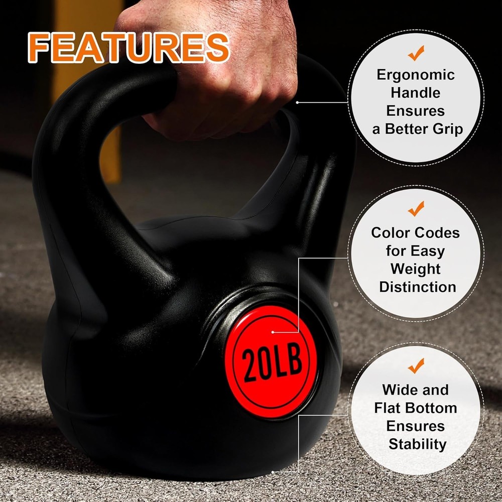 4-Piece 50lb Kettlebell Set: Versatile Weights for Strength Training Excellence