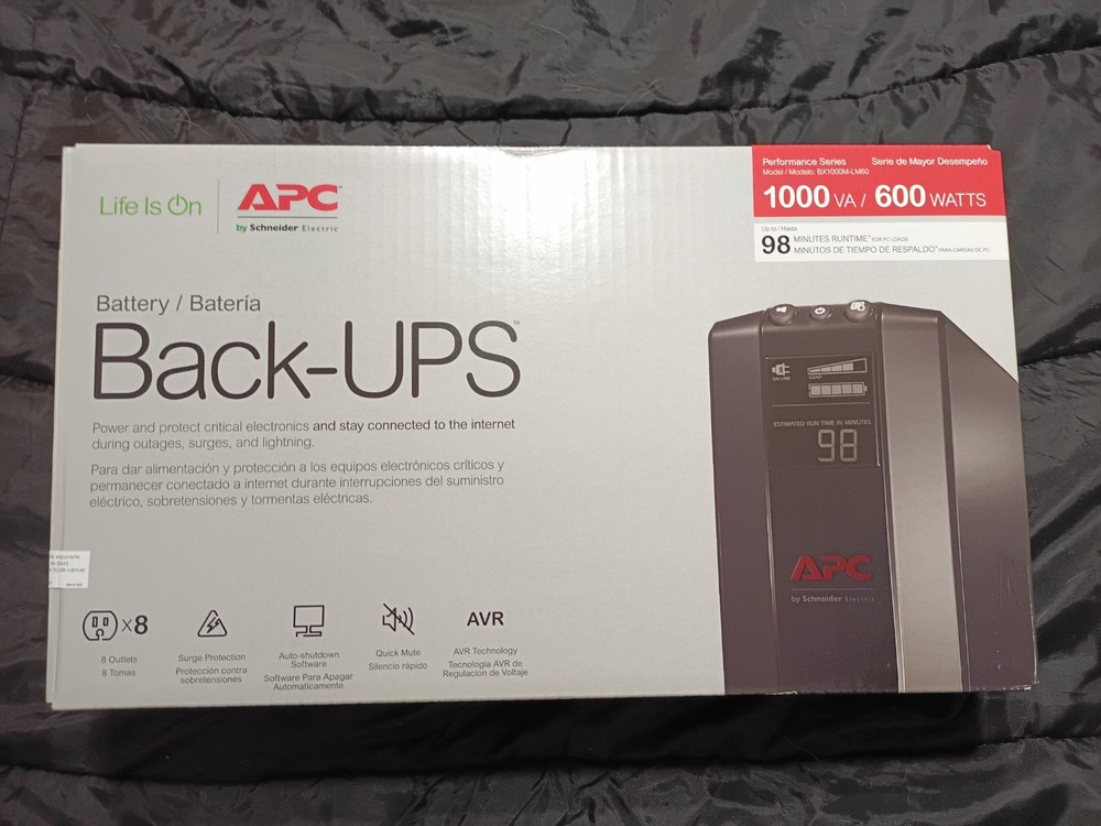 NEW – APC - Back-UPS Pro 1000VA Battery Back-Up System - Surge Protector -Black