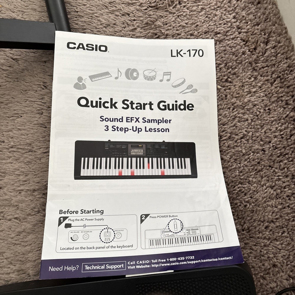 EUC Casio LK-170 Lighted electric Keyboard stand learning self-playing