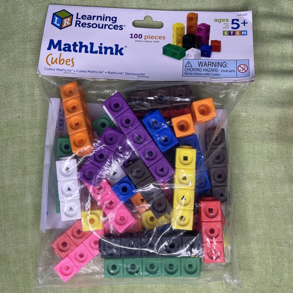 Learning Resources MathLink Cubes 100 Pcs Counting Homeschool Aid