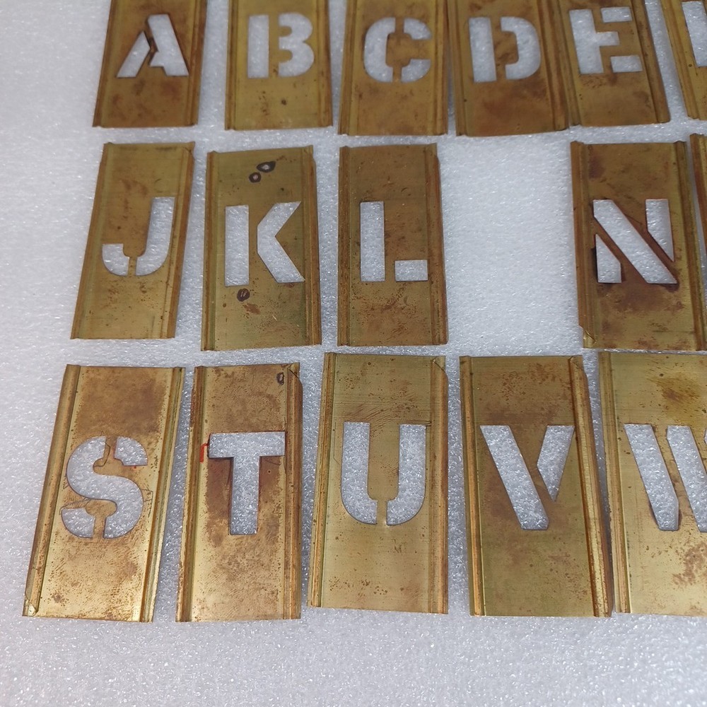 General Adjustable Interlocking Brass Stencils 1” INCOMPLETE W Box