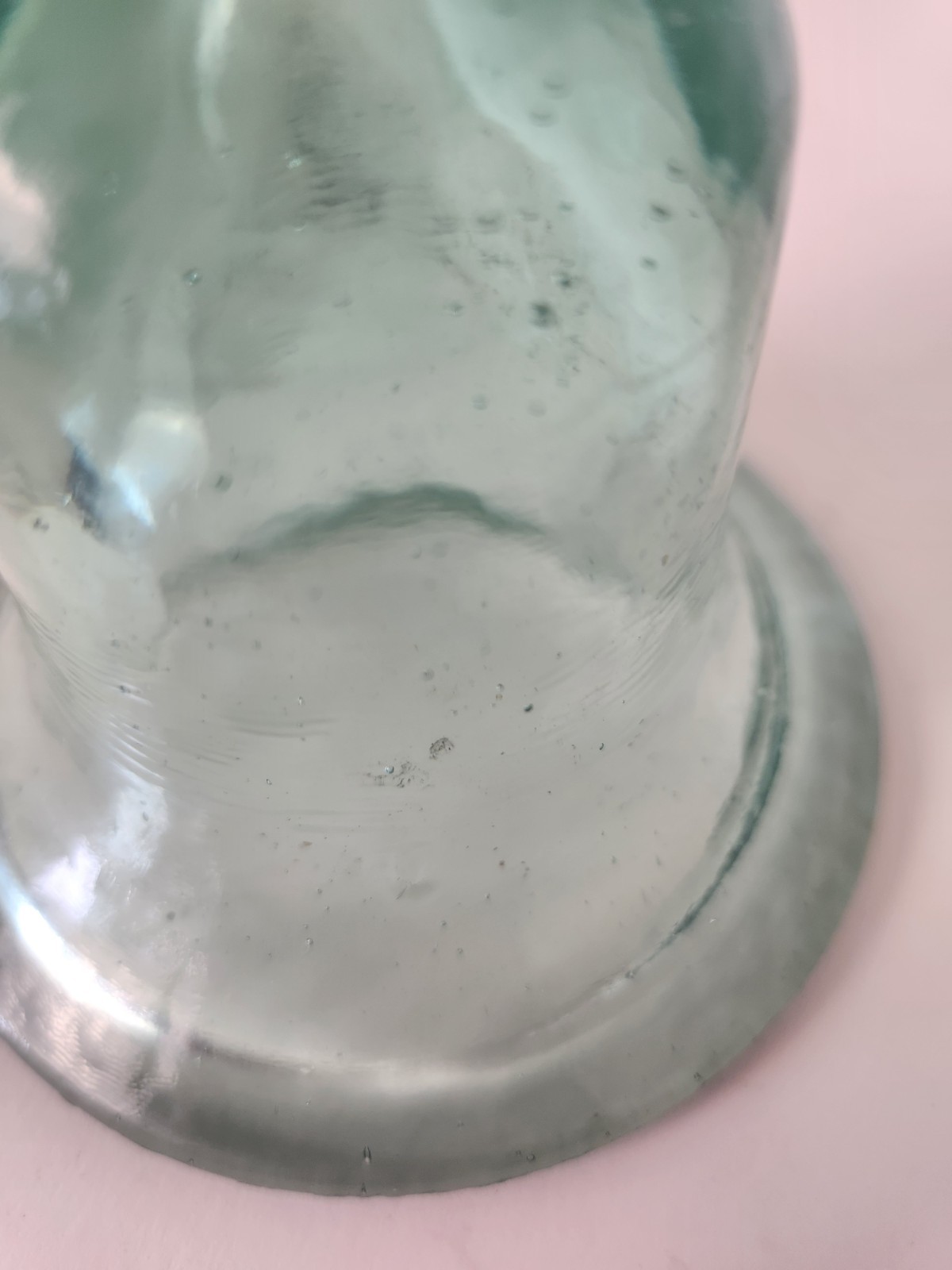 Vintage Cobalt Green Glass Garden Cloche French Bell 4 x 4