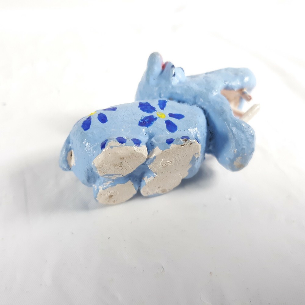 Small Hippo Figurine Hand Painted