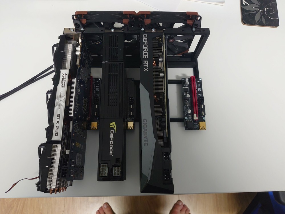 Ripe3D Quad External GPU Graphics Card Stand for DIY Mining Rig, Multi GPU Stand