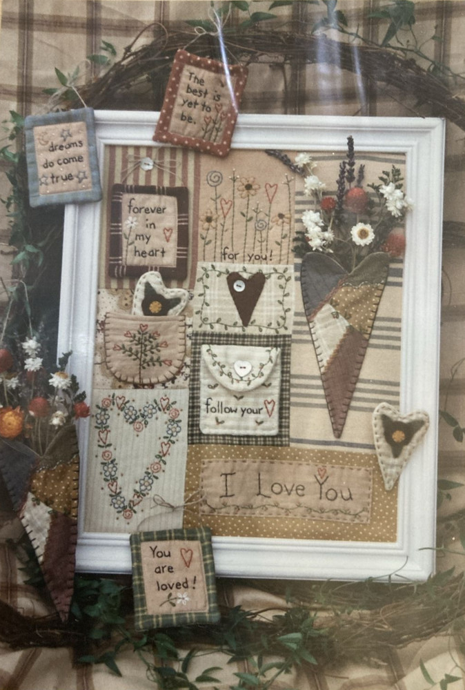 Vtg Rare Bareroots Love Notes 2000 Embroidery/Quilting pattern #64