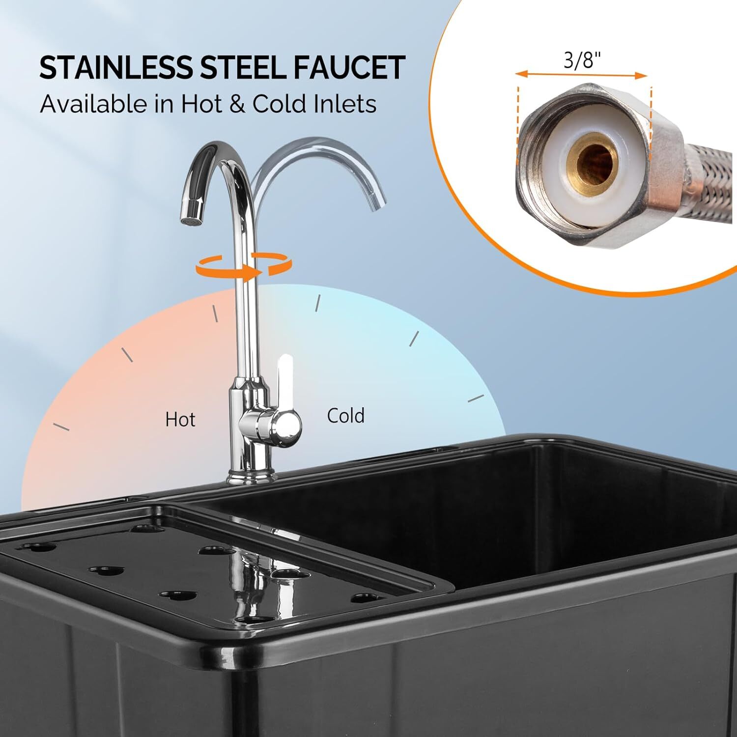 32.3 in x 22.4-Inch Indoor and Outdoor Utility Sink with Faucet High Quality New