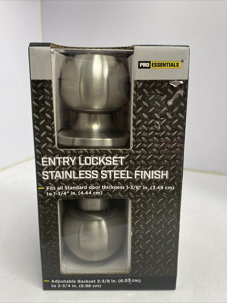 Pro Essentials Entry Lockset Stainless Steel Finish