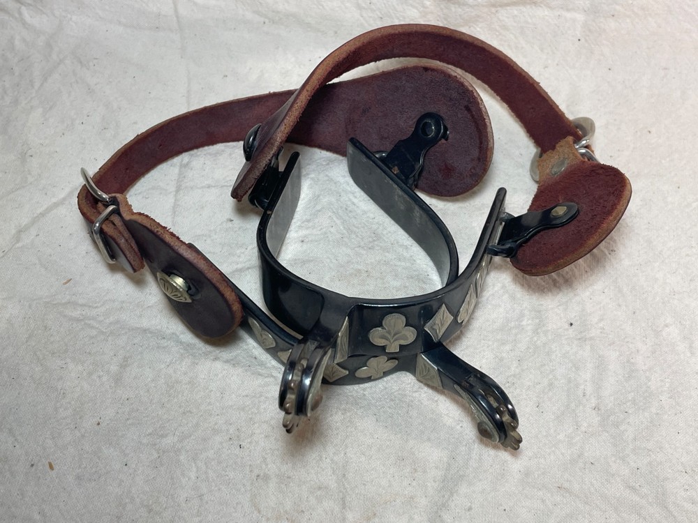 Vintage Playing Card Suit Cowboy Spurs Unknown Maker Lightly Worn