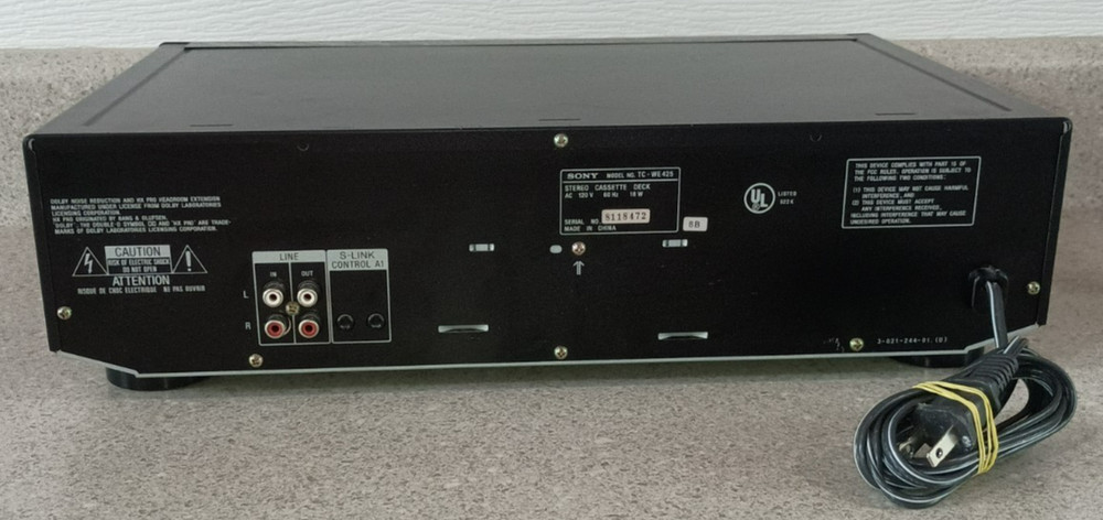 Sony TC-WE425 Stereo Double Dual Cassette Deck Auto Reverse Works No Remote