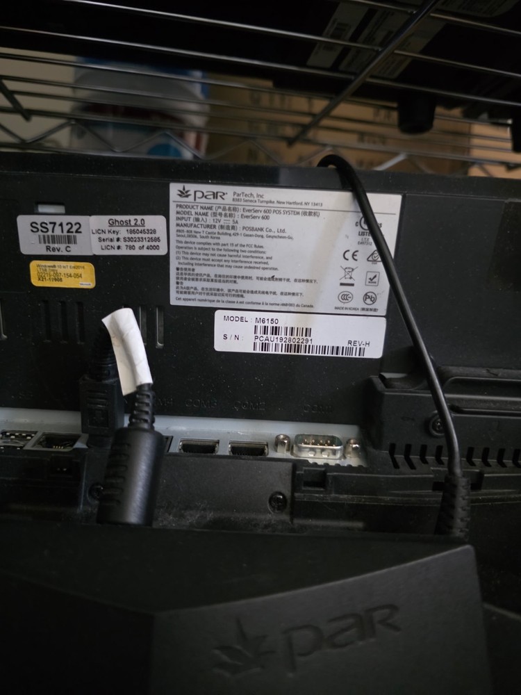 Par M6150 Everserv600 POS Display