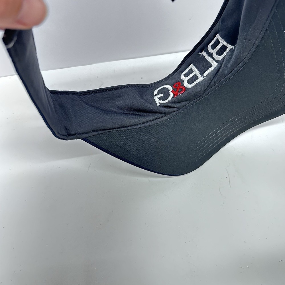 Nike Golf Visor Hat BLB&G Logo Adjustable Golfing Dri-Fit Navy Blue Hook Loop