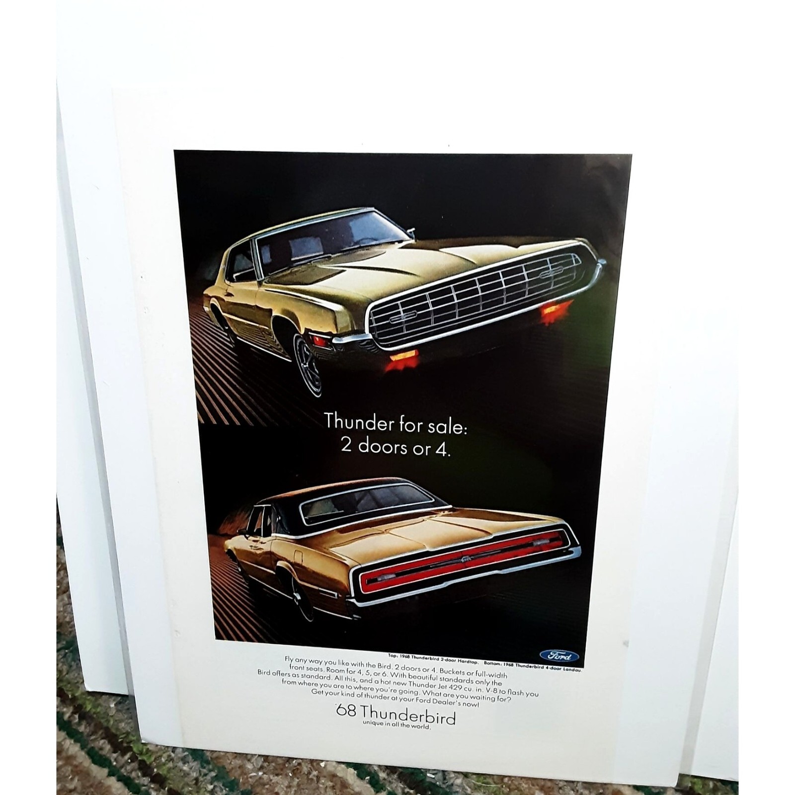 1968 Ford Thunderbird 2 and 4 Door Models Print Ad vintage 60s