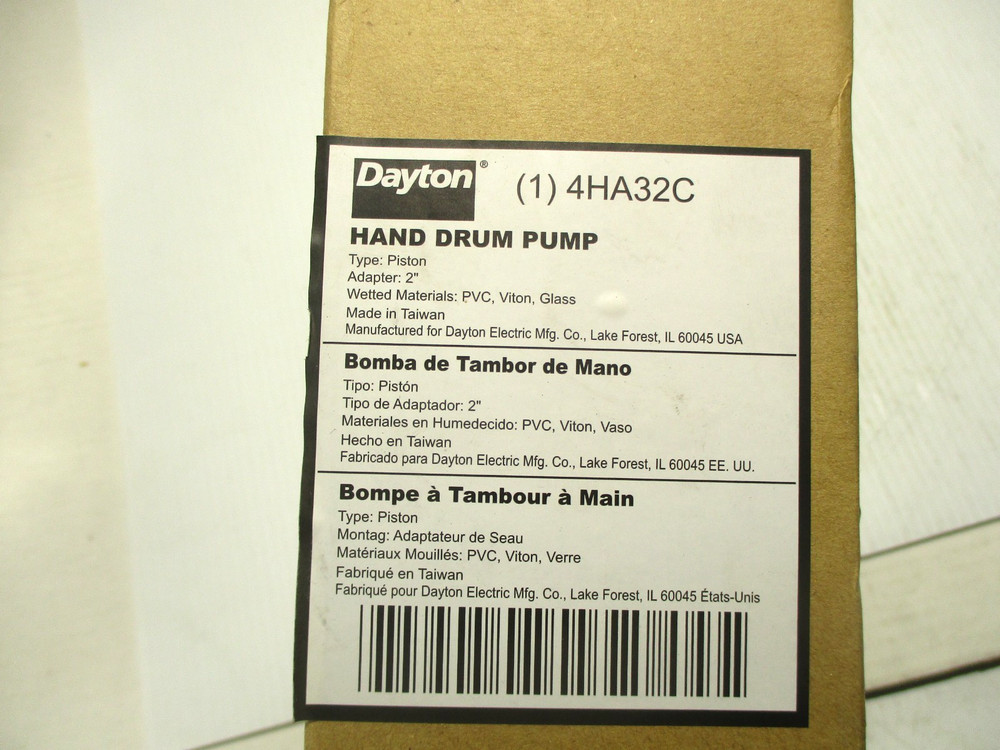 NEW DAYTON 4HA32C HAND DRUM PUMP