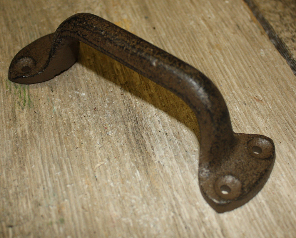 1 Cast Iron Antique Style RUSTIC Barn Handle, Gate Pull, Shed / Door Handles HD