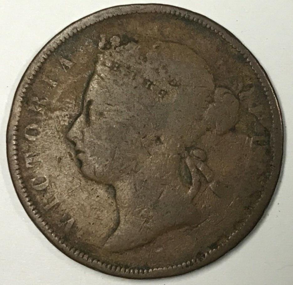 1874 H STRAITS SETTLEMENTS 1 CENT