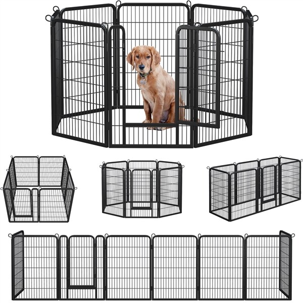 Metal Dog Playpen Foldable Pet Fence Exercise Pen for Puppy/Rabbit/Small Animal