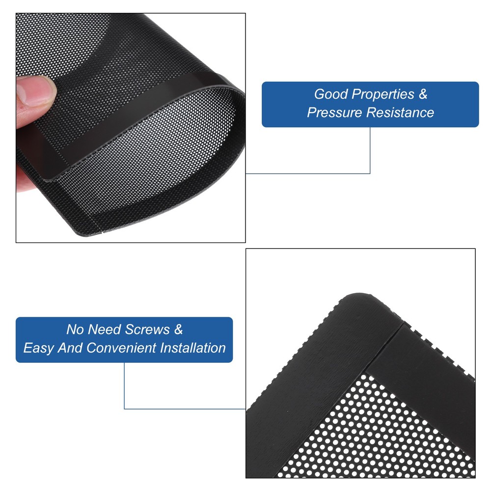 3PCS PC Dust Filter 200x100mm Magnetic Frame PVC Computer Cooler Mesh Black