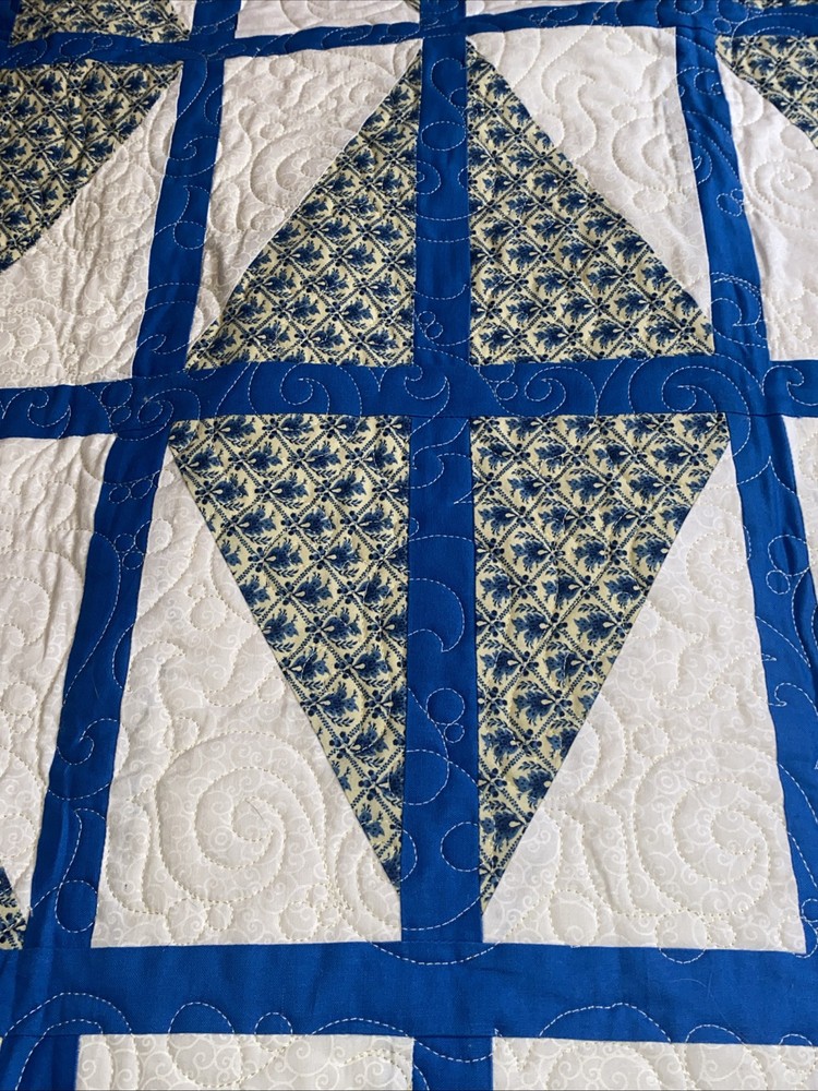 Homemade Patchwork Lap Quilt 44” X 57”