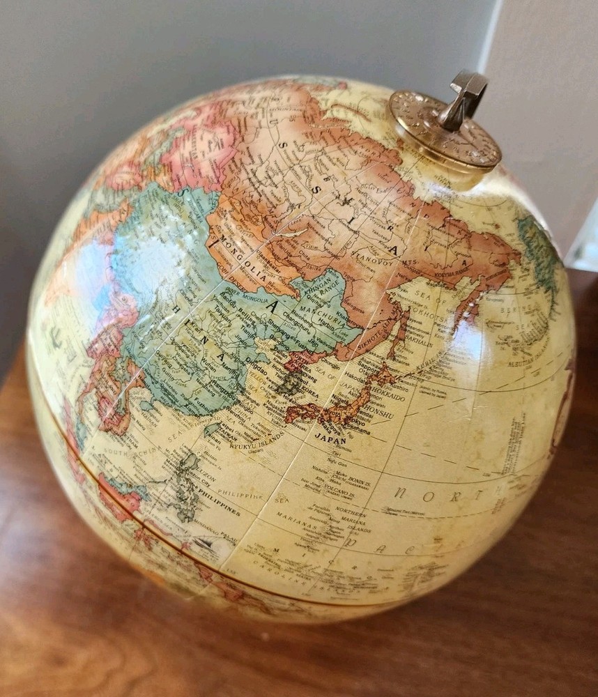 vintage world globe on stand