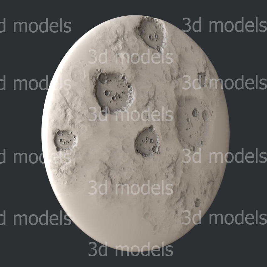3d STL models for CNC, Artcam, Aspire, set moon
