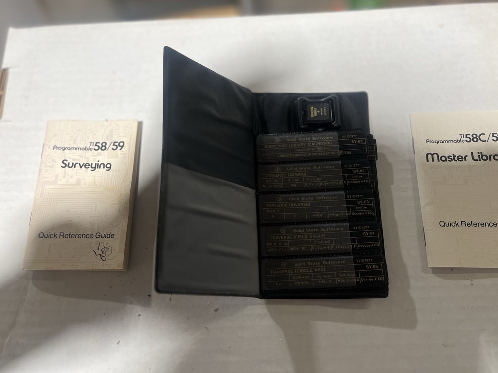 2 Programmable TI-58C calculators. Survey Program Label Card and Master.