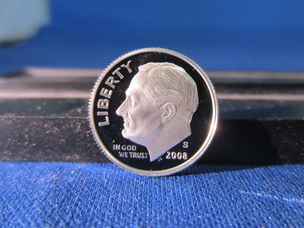 2008-S Silver Roosevelt Dime Deep Cameo Mirror Proof - Upper Grading Ranges