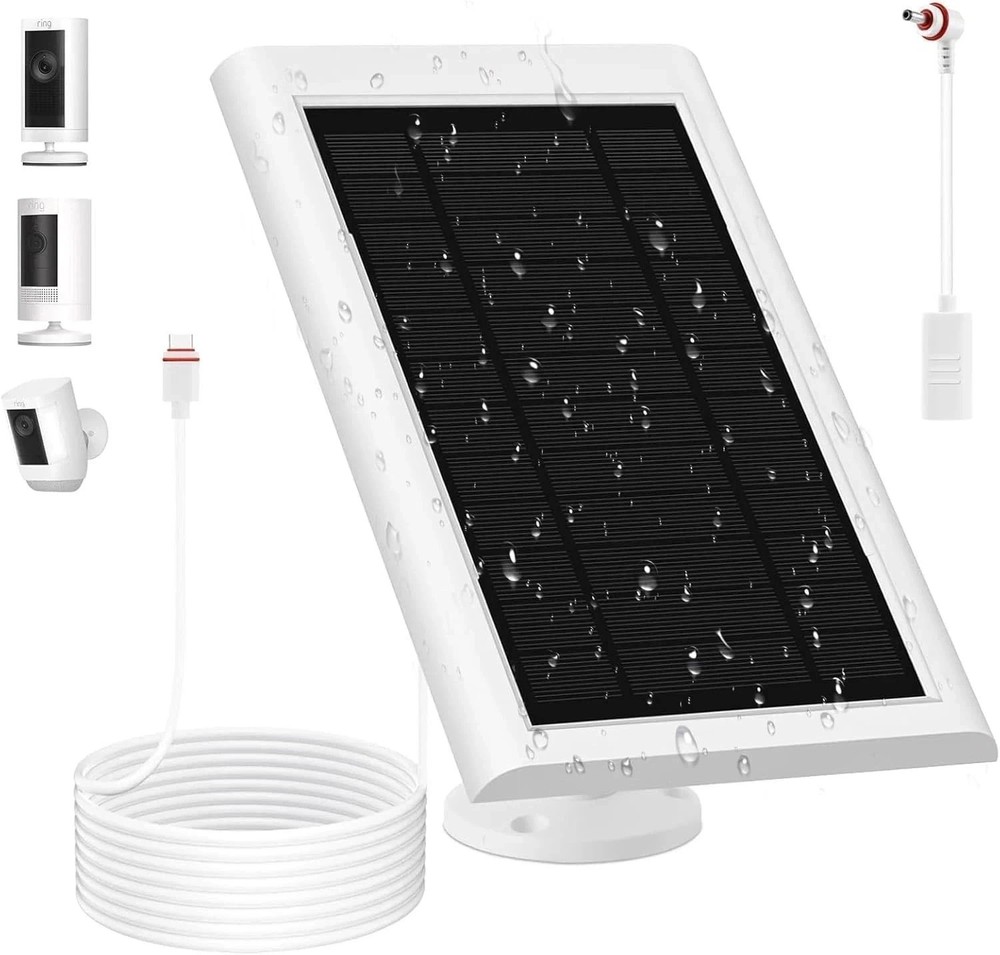 Solar Panel for Ring Camera(2nd Generation) Dustproof Waterproof 5W Solar Panel