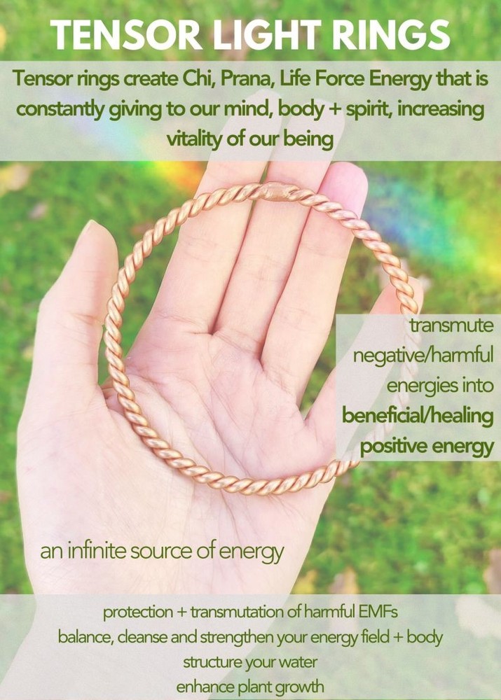 Solid copper Tensor ring. 1/4 Cubit. Block emf, Pain, Healing, Meditation & more