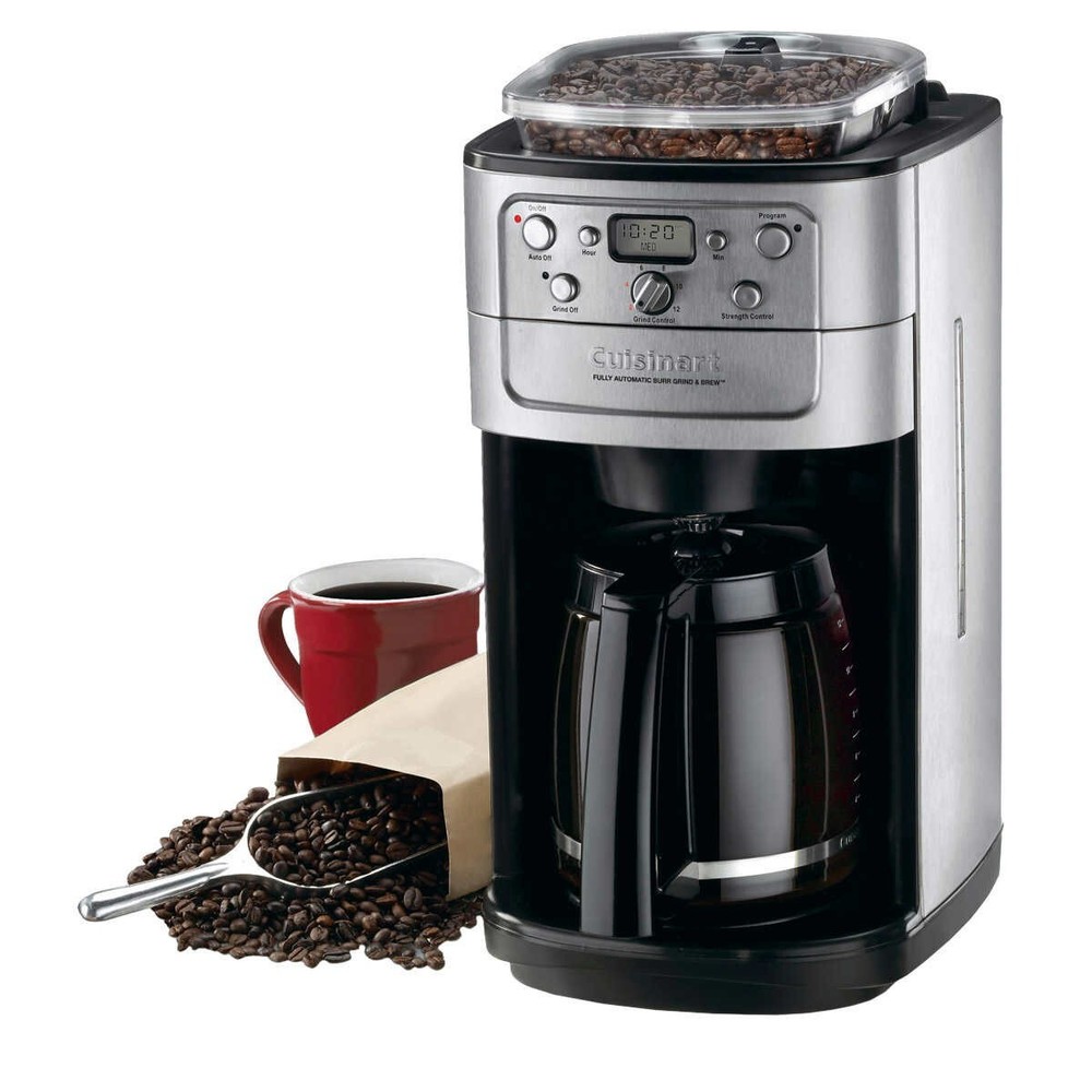 COFFEE POT MAKER MACHINE WITH GRINDER CUISINART DRIP BEAN TO CUP AUTOMATIC NEW ~