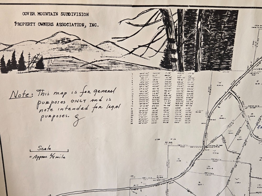 Vintage Cover Mountain Subdivision Map