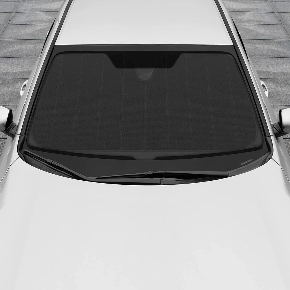 Motor Trend Auto Sun Shade - BLACK Jumbo Windshield Front Window Protection