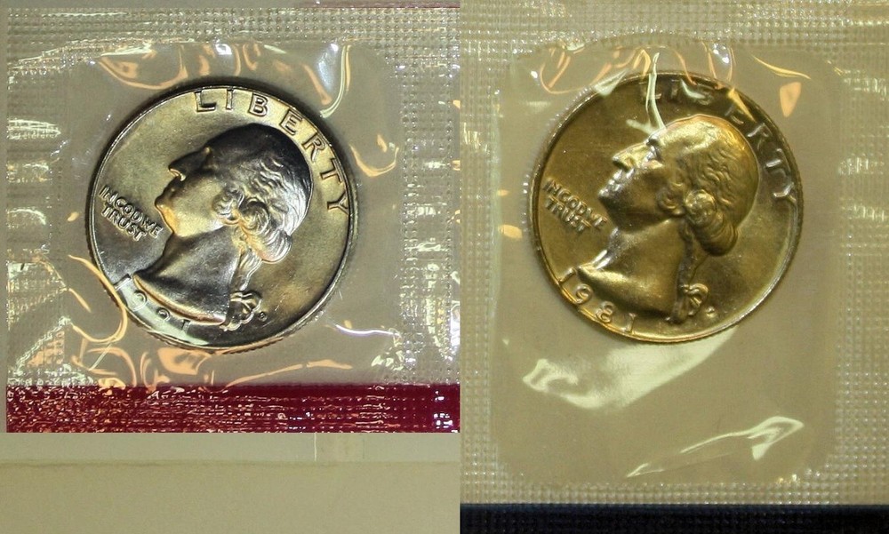 1981 PD  Washington Quarter  Mint Cello 25C