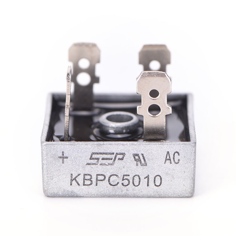 2Pcs 1000V 50A Metal Case Single Phase Diode Bridge Rectifier KBPC5010