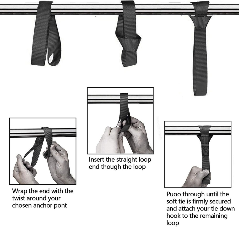 Soft Loop Tie Down Straps - Loops for Securing ATV, UTV, Motorcycles, Scooter