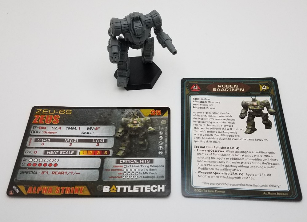 Battletech Inner Sphere Fire Lance - Zeus *Mech & Cards*